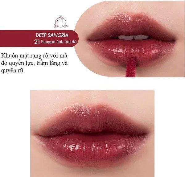 Romand Juicy Lasting Tint 21 - Deep Sangria sắc đỏ mận quyến rũ