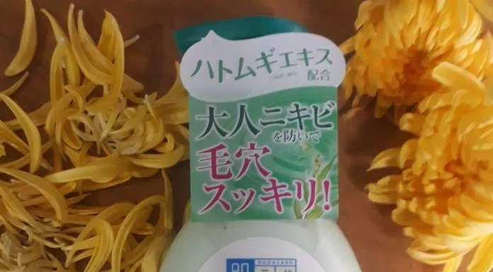 Chai sữa rửa mặt Hada Labo Gokujyun Hatomugi Bubble Face Wash cầm khá chắc tay, màu sắc vô cùng hài hòa, tinh tế, dễ thương (ảnh: BlogAnChoi).