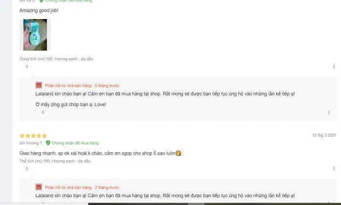Những lời khen "có cánh" về sản phẩm trên trang Lazada (ảnh: BlogAnChoi).