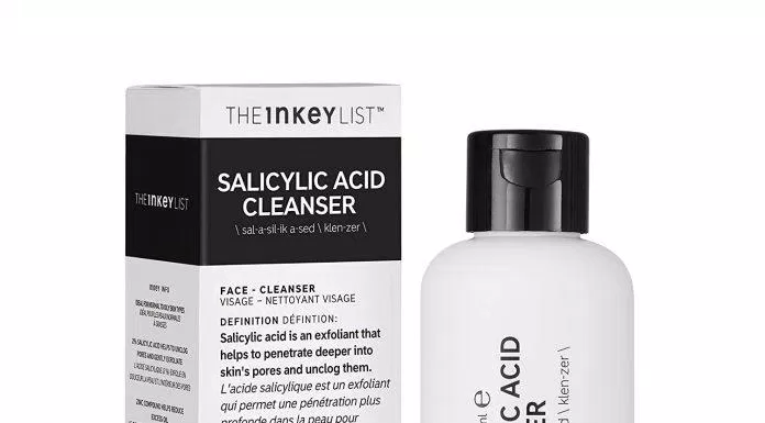 Sữa rửa mặt trị mụn The Inkey List Salicylic Acid Cleanser có thiết kế bao bì khá đơn giản với tone màu trắng và đen (Nguồn: Internet)