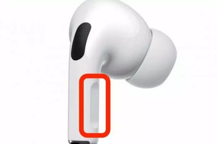 Vùng cảm biến áp lực của AirPods Pro (Ảnh: Internet). Vùng cảm biến áp lực của AirPods Pro (Ảnh: Internet).