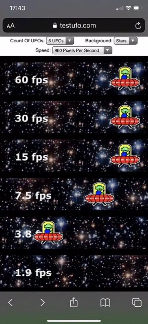 Nếu chọn 6 UFO bạn sẽ thấy hiển thị thêm các tần số quét thấp hơn (Ảnh: Internet). Nếu chọn 6 UFO bạn sẽ thấy hiển thị thêm các tần số quét thấp hơn (Ảnh: Internet).