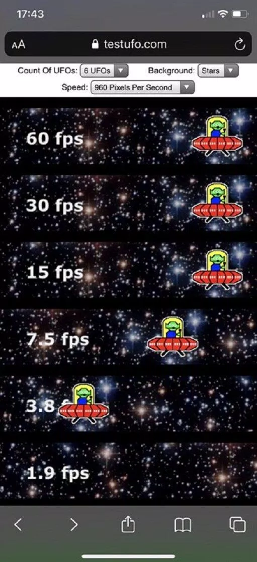 Nếu chọn 6 UFO bạn sẽ thấy hiển thị thêm các tần số quét thấp hơn (Ảnh: Internet).