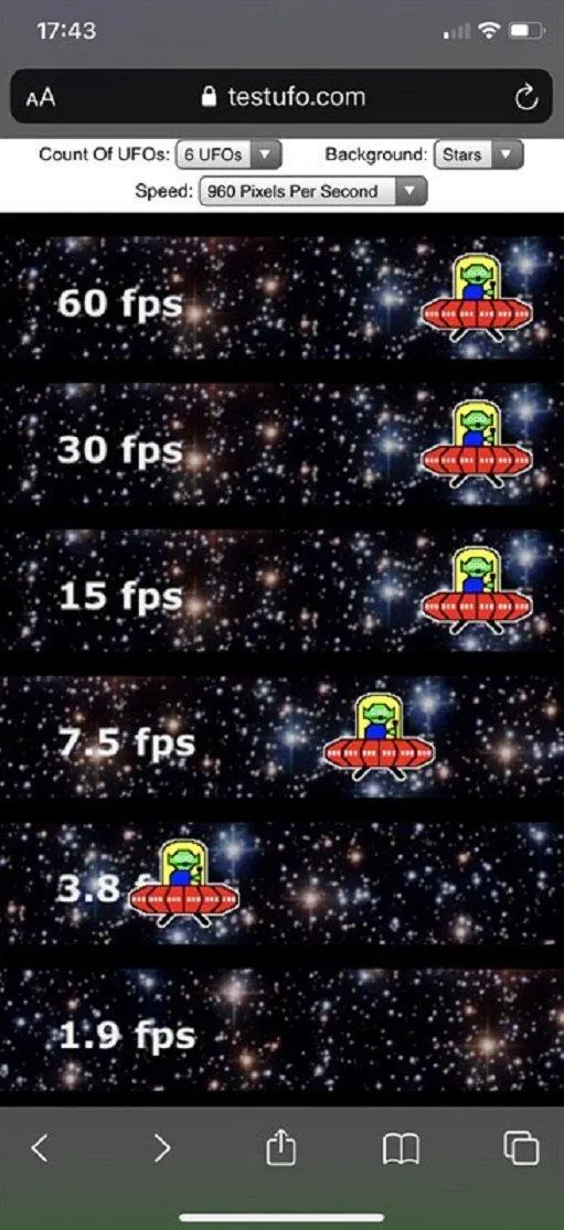Nếu chọn 6 UFO bạn sẽ thấy hiển thị thêm các tần số quét thấp hơn (Ảnh: Internet). Nếu chọn 6 UFO bạn sẽ thấy hiển thị thêm các tần số quét thấp hơn (Ảnh: Internet).