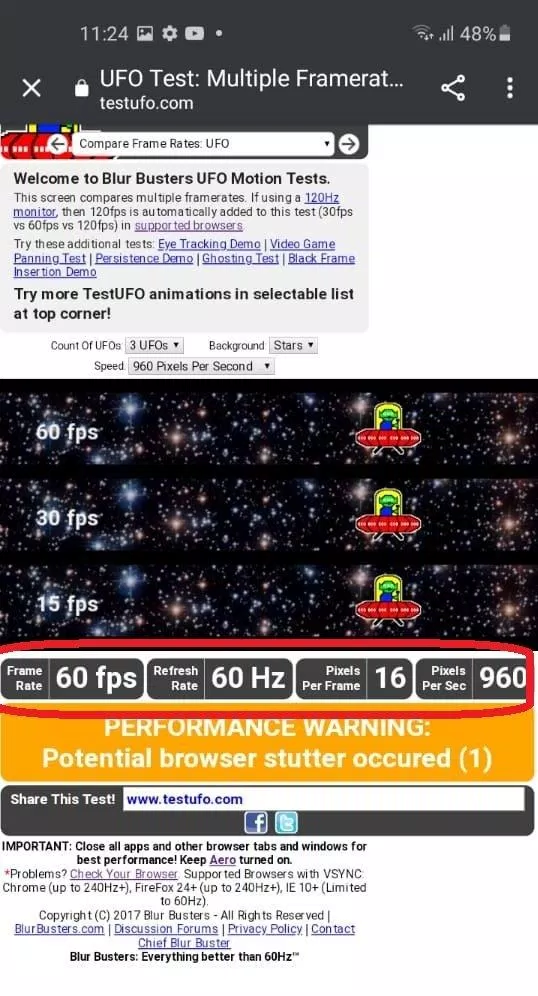 Các thông số kết quả của bài test được hiển thị ngay bên dưới UFO (Ảnh: Internet). Các thông số kết quả của bài test được hiển thị ngay bên dưới UFO (Ảnh: Internet).