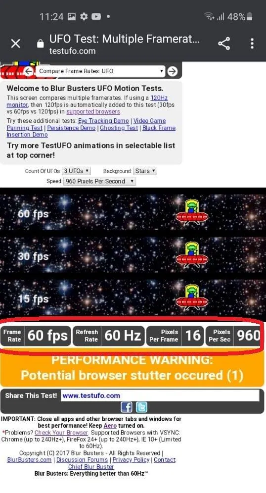 Các thông số kết quả của bài test được hiển thị ngay bên dưới UFO (Ảnh: Internet). Các thông số kết quả của bài test được hiển thị ngay bên dưới UFO (Ảnh: Internet).