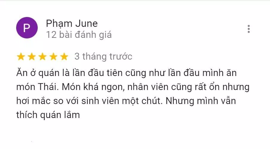 Đánh giá của khách hàng về Thái Pattaya Buffet (Nguồn: Internet) Đánh giá của khách hàng về Thái Pattaya Buffet (Nguồn: Internet)