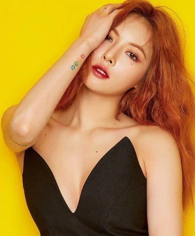 HyunA là một trong những thần tượng KPOP hiếm hoi sở hữu hình xăm trên cơ thể. (Nguồn: Internet)