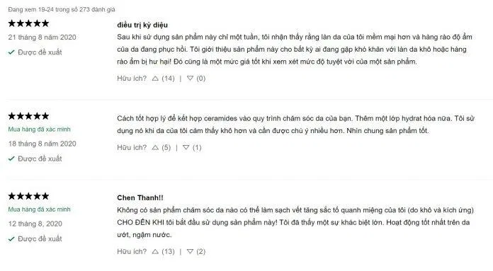 Đánh giá từ khách hàng đã sử dụng sản phẩm (Nguồn: BlogAnChoi)