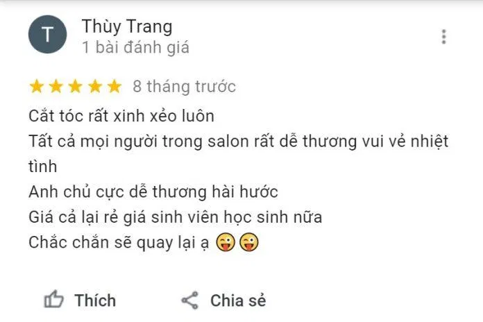 Đánh giá của khách hàng về Salon Lê Hiếu. (Ảnh: BlogAnChoi)