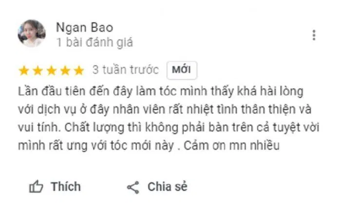 Đánh giá của khách hàng về Sinh Anh Hair Salon. (Ảnh: BlogAnChoi)