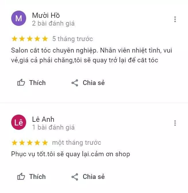 Hair Salon Tuấn Thanh được đánh gia 5* từ khách hàng vì sự chuyên nghiệp và nhiệt tình (Nguồn: Internet) Hair Salon Tuấn Thanh được đánh gia 5* từ khách hàng vì sự chuyên nghiệp và nhiệt tình (Nguồn: Internet)