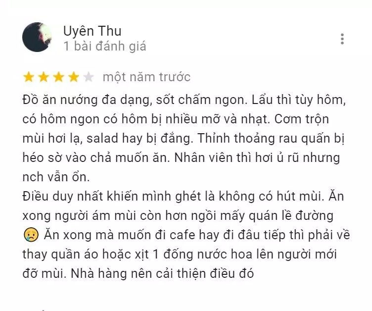 Đánh giá của khách hàng về Xả Hận (Nguồn: Internet)