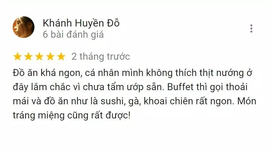 Đánh giá của khách hàng về Yakimono (Nguồn: Internet) Đánh giá của khách hàng về Yakimono (Nguồn: Internet)