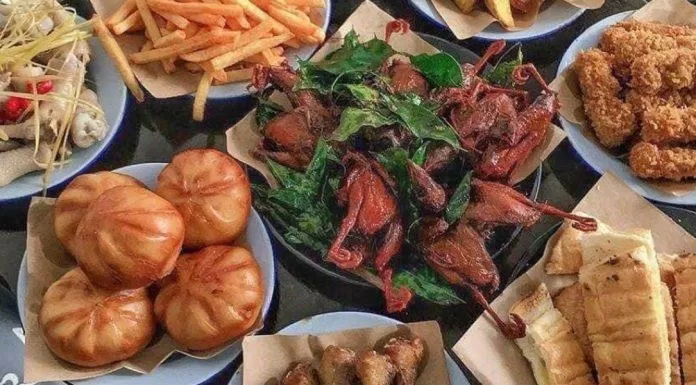 Đồ ăn tại quán Chim Quay Nguyễn Công Trứ. (Nguồn: Internet)