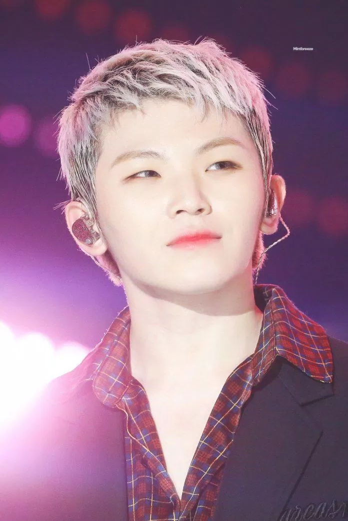 Woozi chưa bao giờ tiết lộ liệu anh ấy có viết bất kỳ bài hát nào về người yêu của mình hay không nhưng đã nở một nụ cười rất tươi khi các thành viên của anh ấy hát“ Very Nice ” (Nguồn: on pic)