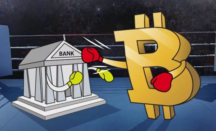 Bitcoin có khả năng cạnh tranh với ngân hàng truyền thống (Ảnh: Internet).