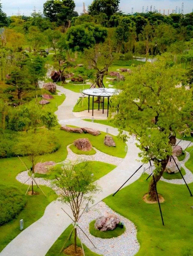 Không gian xanh mát của Vườn Bình Yên (Ảnh: Internet).