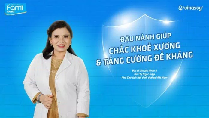 Bác sĩ Đỗ Thị Ngọc Diệp trong chiến dịch quảng cáo của nhãn sữa Fami - Ảnh: Internet
