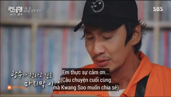 Lee Kwang Soo không ngừng rơi nước mắt trong buổi ghi hình lần cuối tại Running Man. (Ảnh: Internet).