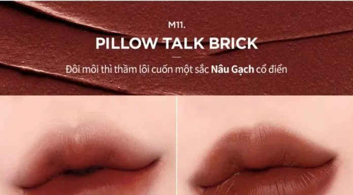 M11 Pillow Talk Brick đánh lòng môi cực xinh (Nguồn: Internet)