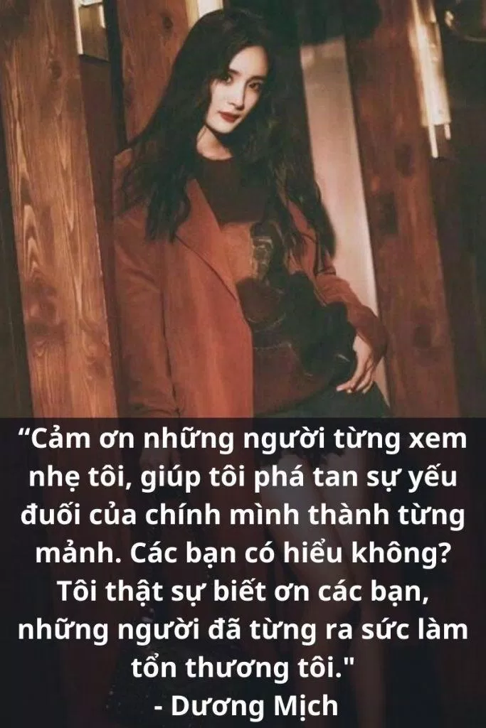 Câu nói của Dương Mịch (Ảnh: BlogAnChoi)