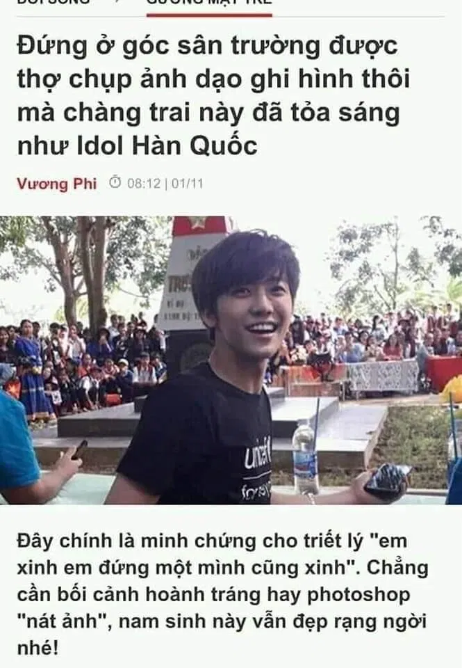 Một trang thông đã gọi anh chàng là học sinh trường Kon Tum, bài viết trở nên nổi tiếng khi nhiều người tưởng thật (Ảnh: Internet) Một trang thông đã gọi anh chàng là học sinh trường Kon Tum, bài viết trở nên nổi tiếng khi nhiều người tưởng thật (Ảnh: Internet)