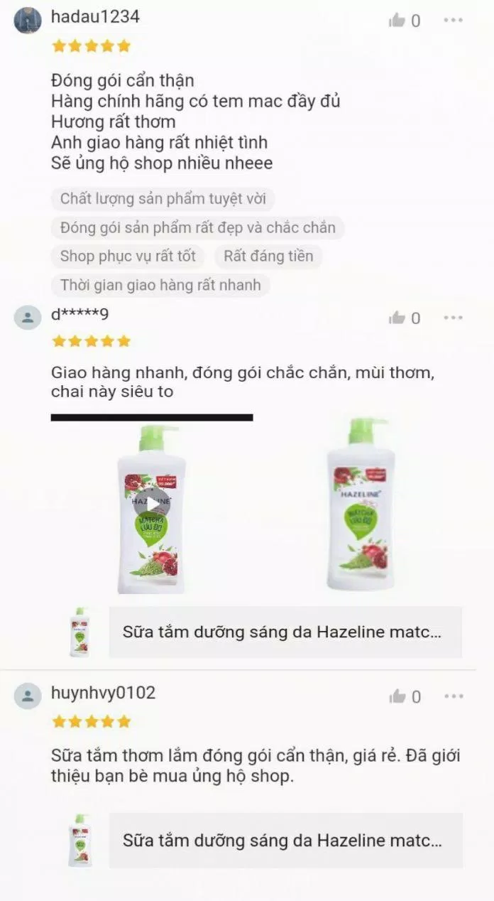 Một vài phản hồi của khách hàng trên shopee (ảnh: BlogAnChoi)