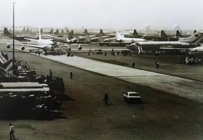 Sân bay Quốc tế Tân Sơn Nhất 100 năm về trước. (Ảnh: Internet)