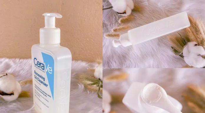 Bao bì sữa rửa mặt CeraVe Renewing SA Cleanser được thiết kế dưới dạng chai trụ dẹt cùng đầu pump tiện lợi (Nguồn: Internet).