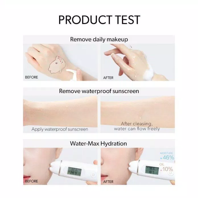 Hiệu quả làm sạch da của sữa rửa mặt Perfect Diary Amino Acid Cleanser sau khi được test ( Nguồn: internet)