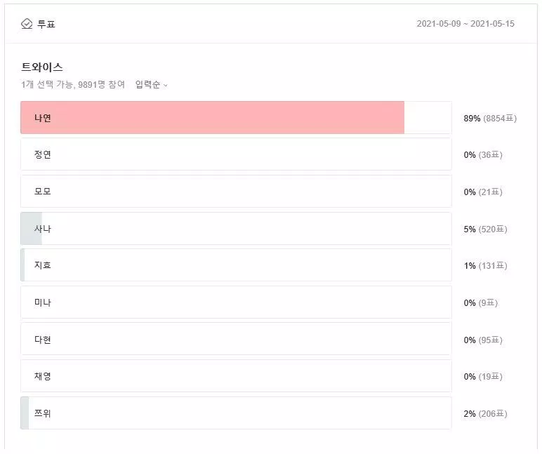 Nayeon có số phiếu bầu cao nhất đối với bình chọn gương mặt đại diện của TWICE (Ảnh: Internet)