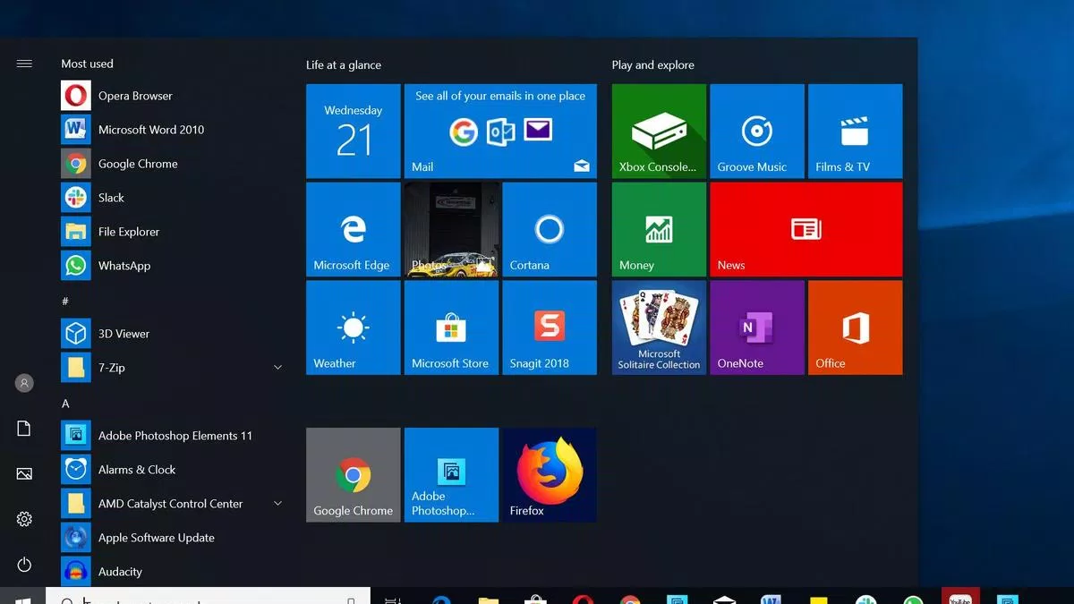 Start Menu trên Windows 10: bạn sẽ phải tốn thời gian để tinh chỉnh lại nếu muốn Start Menu của mình đỡ lộn xộn hơn (Ảnh: Internet).