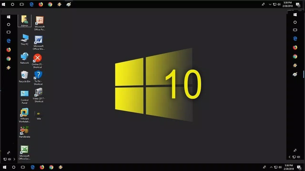 Bốn vị trí mà người dùng có thể thoải mái "xê dịch" thanh Taskbar trên Windows 10 (Ảnh: Internet).