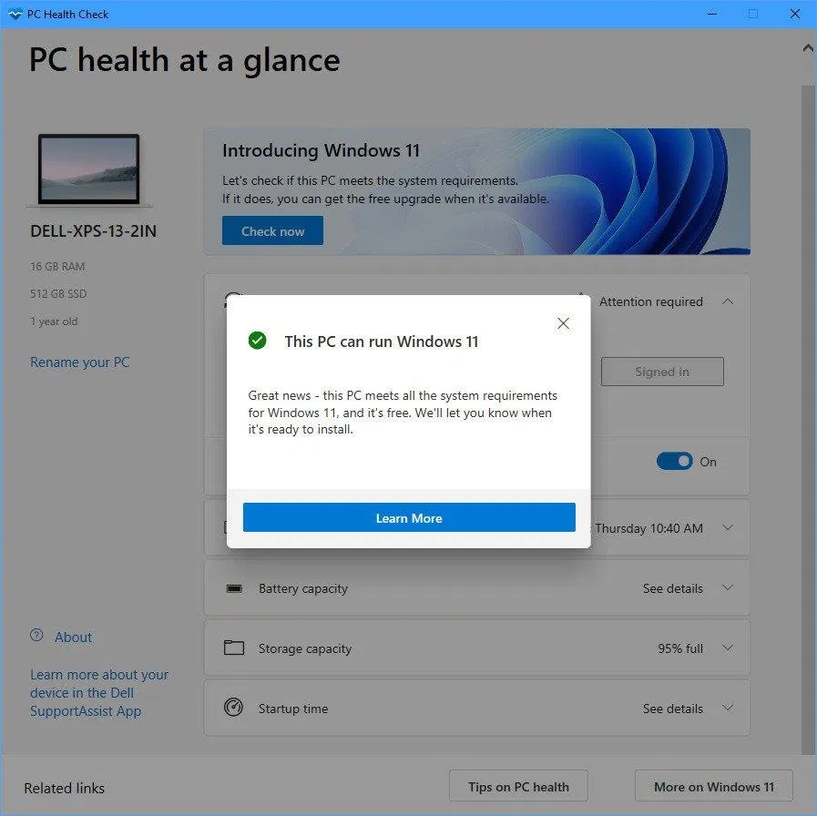 PC đủ điều kiện nâng cấp lên Windows 11 (Ảnh: Internet). PC đủ điều kiện nâng cấp lên Windows 11 (Ảnh: Internet).