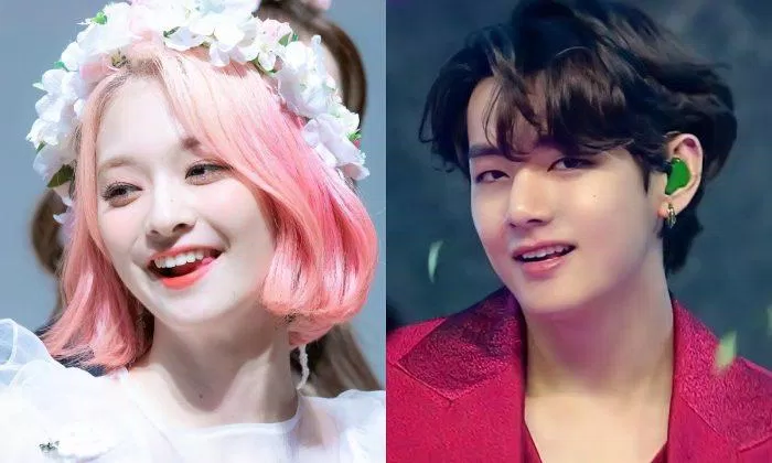 Về mặt thần tượng nam, trước đây V (BTS) đã được so sánh với Sungoh (cựu thành viên 24K). Tuy nhiên so với Nagyung (fromis_9) thì chắc chắn cả 2 đều có vibe tinh nghịch giống nhau khiến họ trông giống như những anh chị em chuyên gây rối trong gia đình. (Nguồn: Internet)