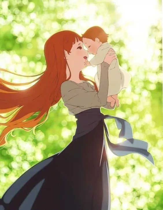 Maquia và con của mình trong anime Chờ ngày lời hứa nở hoa