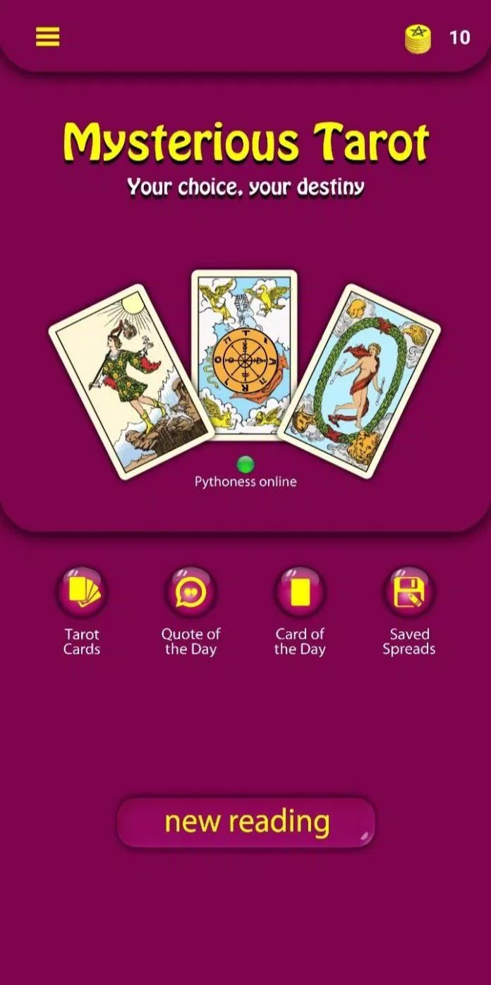 Các tính năng của Mysterious Tarot (Ảnh: Internet). Các tính năng của Mysterious Tarot (Ảnh: Internet).