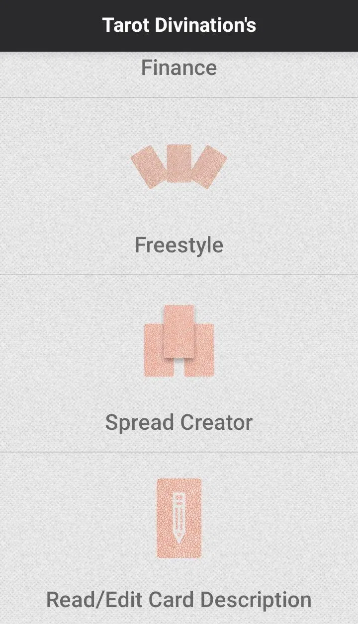Các chức năng có trong Tarot Divination (Ảnh: Internet). Các chức năng có trong Tarot Divination (Ảnh: Internet).