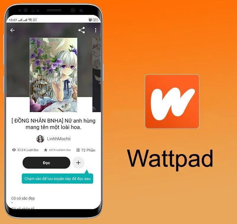 Ứng dụng đọc sách online Wattpad. (Nguồn: Internet)