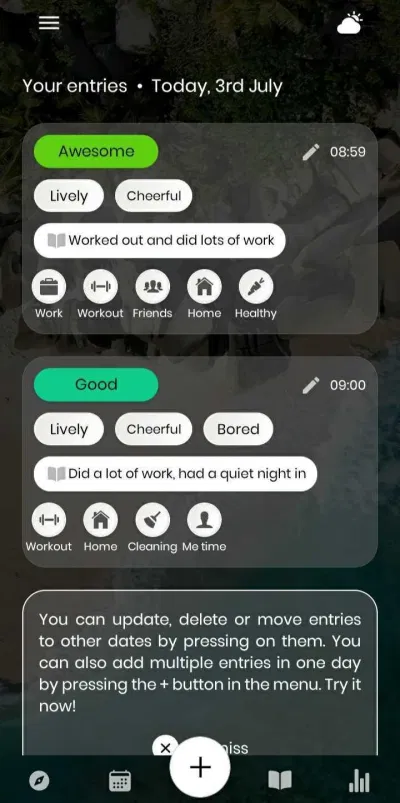 Ghi lại nhật ký hằng ngày với Moodflow (Ảnh: Internet). Ghi lại nhật ký hằng ngày với Moodflow (Ảnh: Internet).