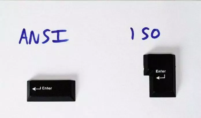 So sánh phím Enter của ANSI và ISO (Ảnh: Internet).
