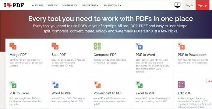 Chỉnh sửa file PDF trực tuyến với iLovePDF (Ảnh: Internet).