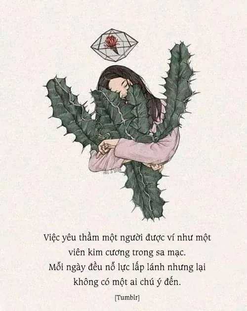 Tình yêu đơn phương giống như viên kim cương giữa sa mạc. (Ảnh: Internet)