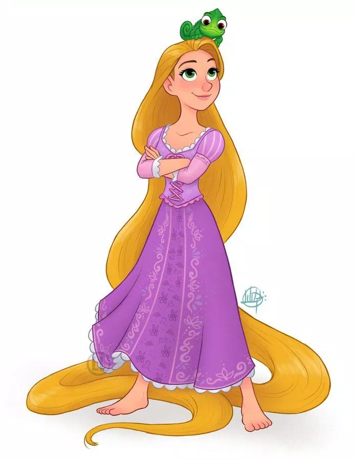 Công chúa tóc mây Rapunzel (Ảnh: Behance)