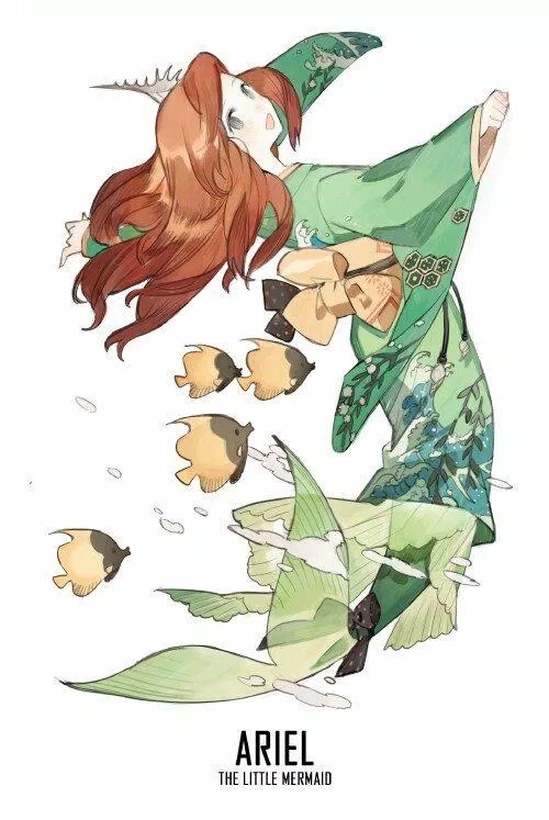 Ariel và kimono (Ảnh: Weibo)