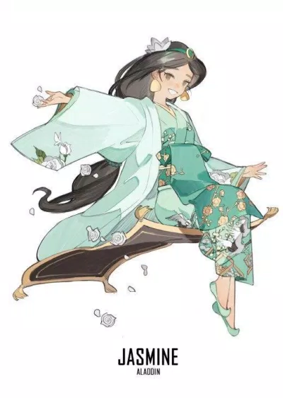 Jasmine và kimono (Ảnh: Weibo)
