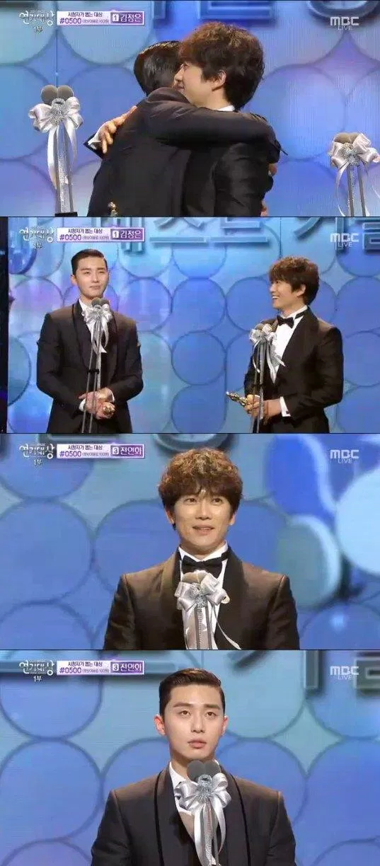 Couple Park Seo Joon- Ji Sung nhận giải Best Couple (ảnh: internet)