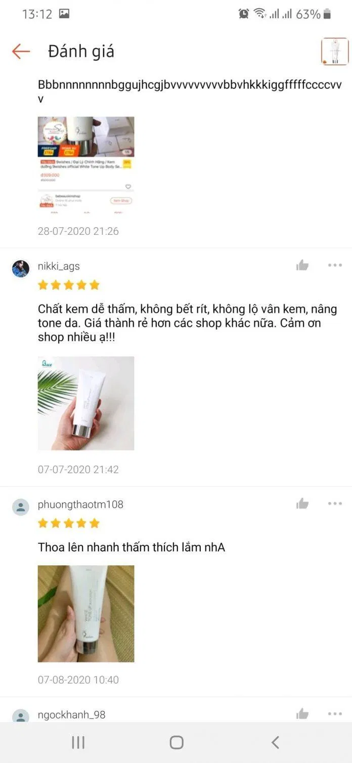 Đánh giá của khách hàng trên Shopee về công dụng sản phẩm (Ảnh: BlogAnChoi).