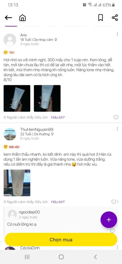 Đánh giá và cảm nhận trên ứng dụng Reviewty về hiệu quả của kem dưỡng trắng da toàn thân 9Wishes (Ảnh: BlogAnChoi).